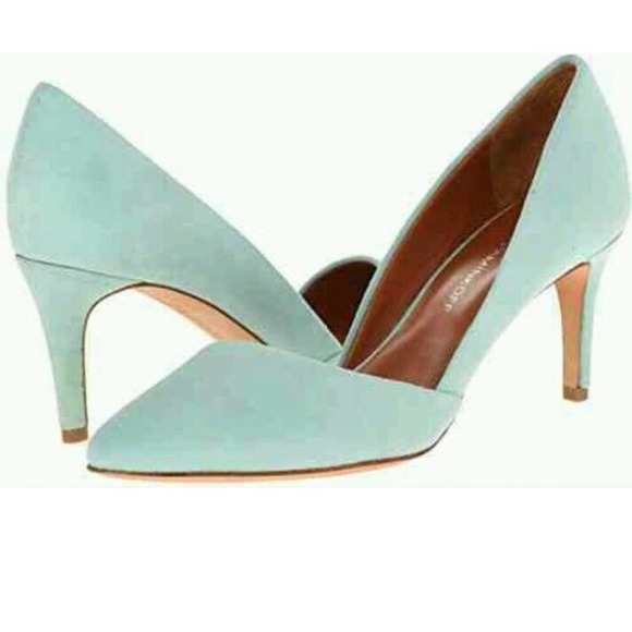 Rebecca Minkoff Shoes - Rebecca Minkoff Brie D'orsay Heel Pump Suede Wintermint Seafoam Blue Size 9
